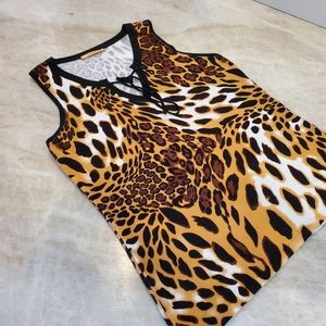 Leopard /animal print sleeveless tank top size XL